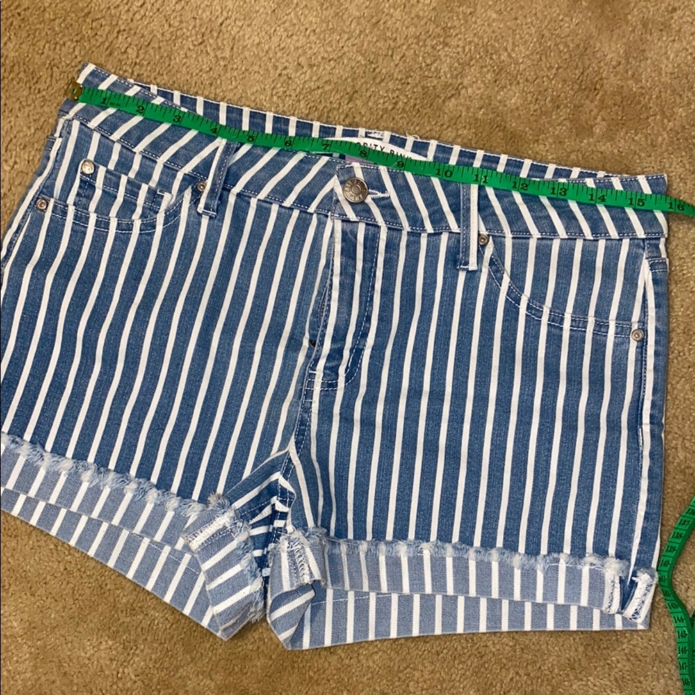 Blue Striped Women's Shorts - Picture 7 of 7